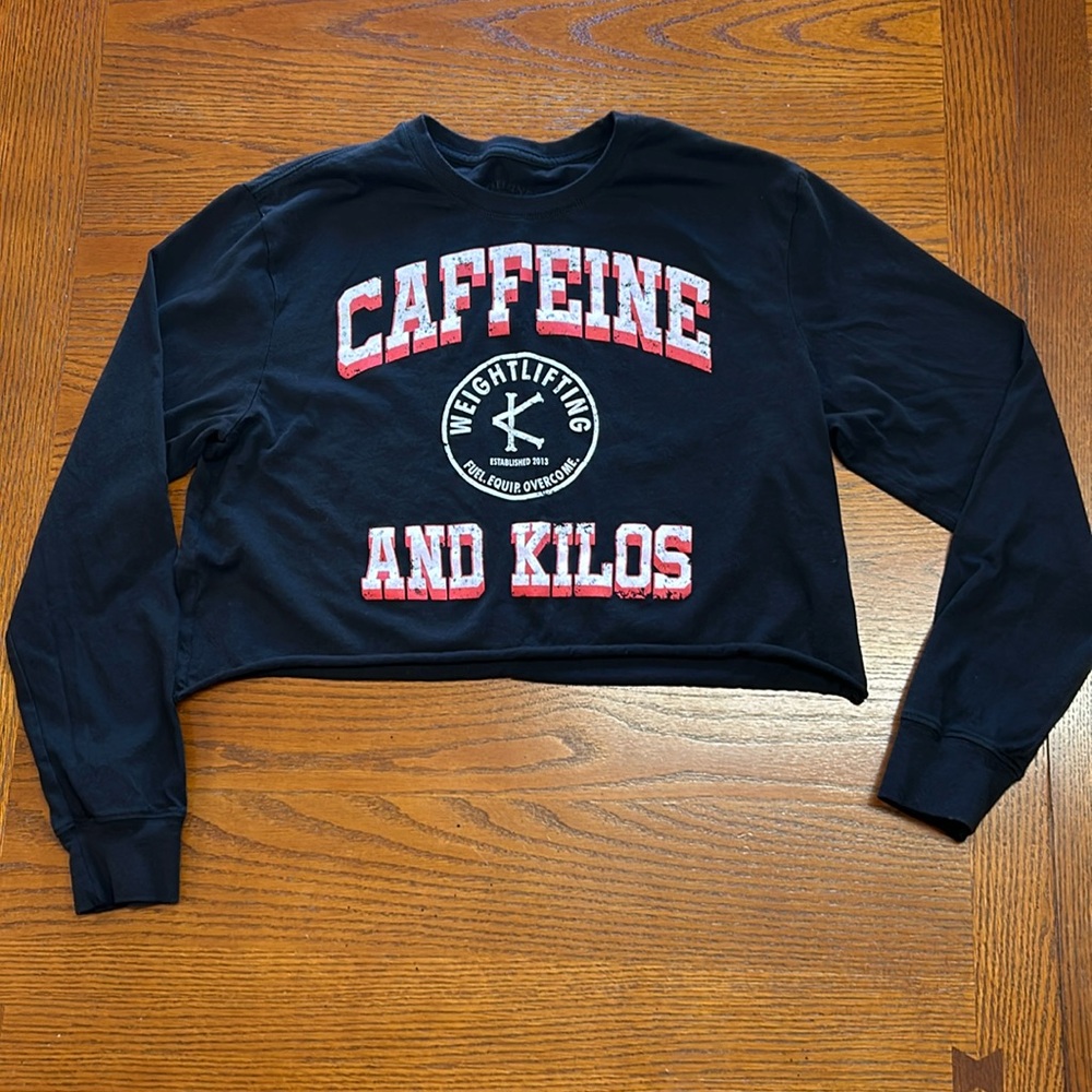 Caffein and Kilos crop long sleeve top